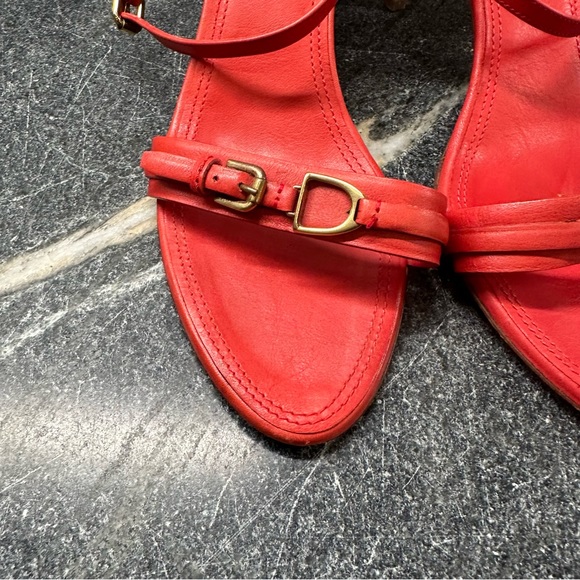 Ralph Lauren Collection Leather Horsebit And Buckle Detail Ankle Strap Sandal - Picture 3 of 11